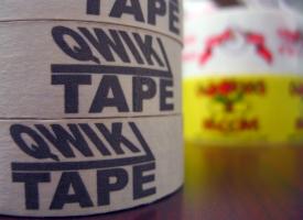 Photo of Custom Masking Tape with the Qwik Tape logo.